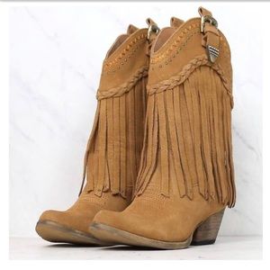 Cowgirl Fringe Boots with Silver Hardware